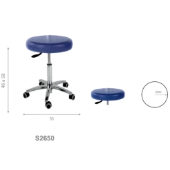 Tabouret médical Ecopostural S2650/S2651 base alu et assise basse