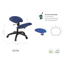 Tabouret médical érgonomique base ABS Ecopostural S2702- appui-genoux réglable