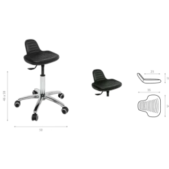 Tabouret médical siège integral Ecopostrual S4608 base alu et assise basse