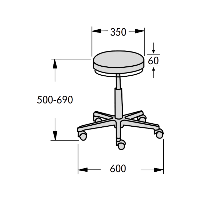 Tabouret pivotant pied chromé SCHMITZ - Revêtement Comfort