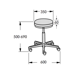 Tabouret pivotant pied plastique SCHMITZ - Revêtement Classic