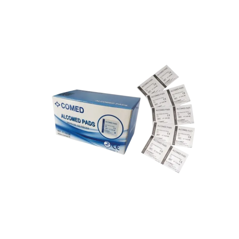 Tampon imprégné d'alcool à 70% Alcomed (boite de 100)
