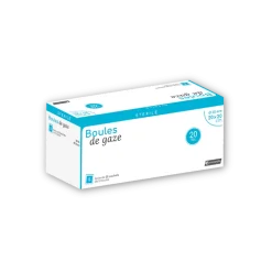 Tampons de boule de gaze en sachets stériles (boite de 25 ou 40)