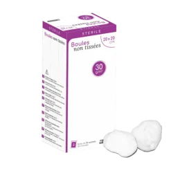 Tampons de boule de gaze non tissés en sachets stériles (boite de 20 ou 30)