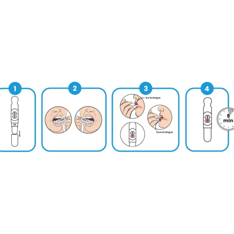 Test salivaire Drugdiag Saliva 5+ pour dépistage des drogues (boite de 25)