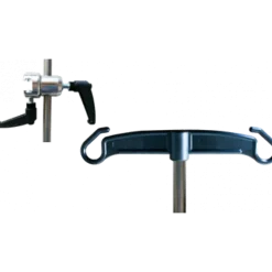 Tige porte sérum avec paire d'étaux de fixation pour divan ou fauteuil d'examen Carina