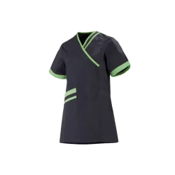 Tunique médicale femme Lafont Lilée (gris charcoal et vert)