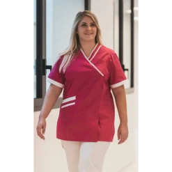 Tunique médicale femme Lafont Lilée (rose et blanc)