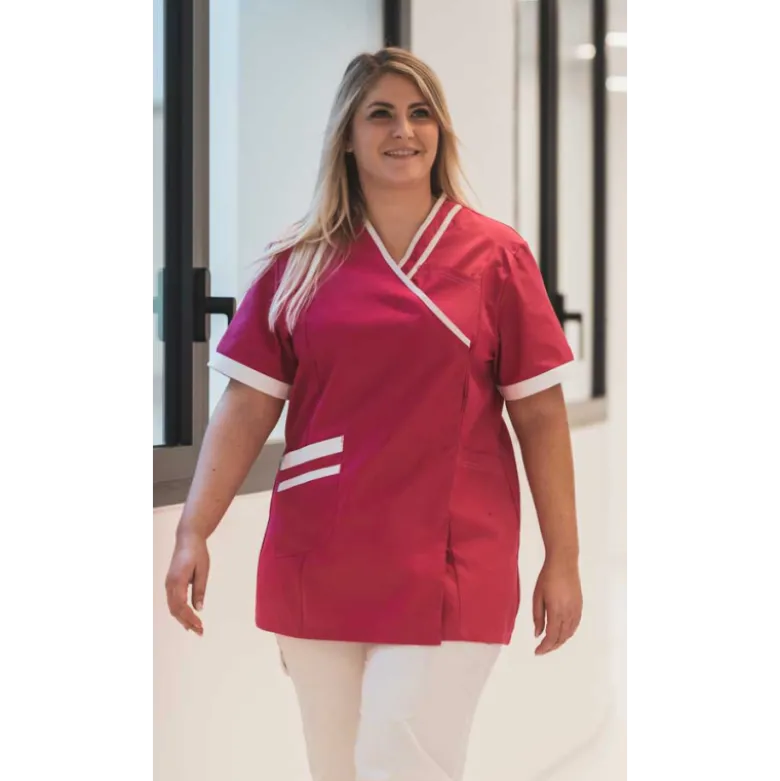Tunique médicale femme Lafont Lilée (rose et blanc)
