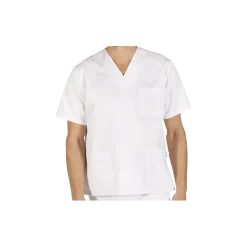 Tunique médicale mixte polyester/coton (blanc)